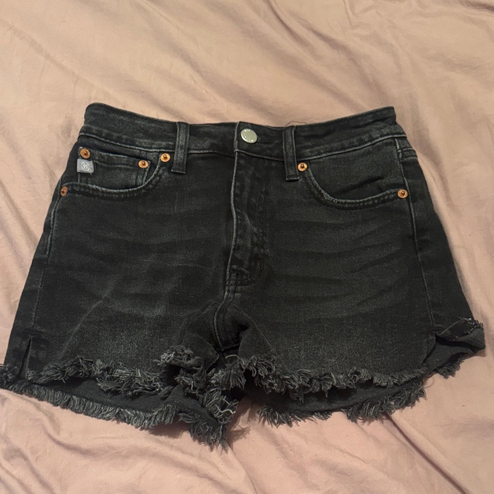 Junior’s JUSTUSA Black Frayed Jean Shorts